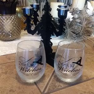 Halloween glasses and candelabra